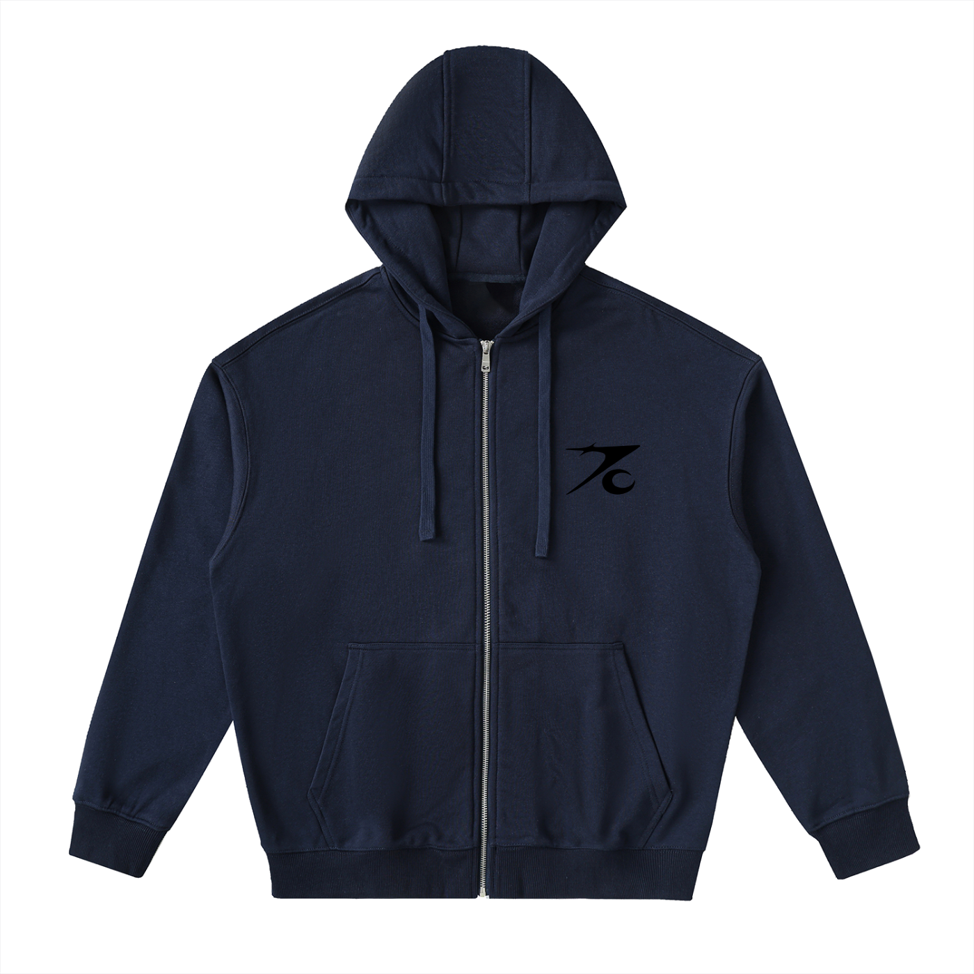 Drop-Shoulder Zip Up Hoodie